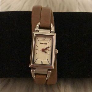 Fossil Leather and Stainless Ladies Watch